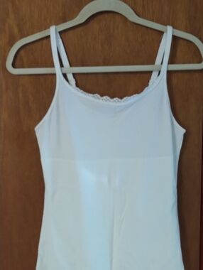Maidenform Sweet Nothings White Lace-Trim Shapewear Camisole